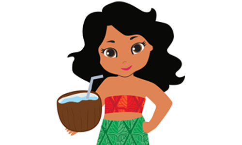 Hawaiian girl illustraion