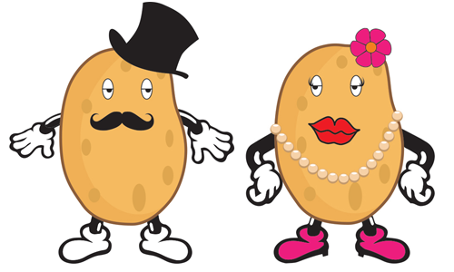 Mr & Ms Potato Head illustration